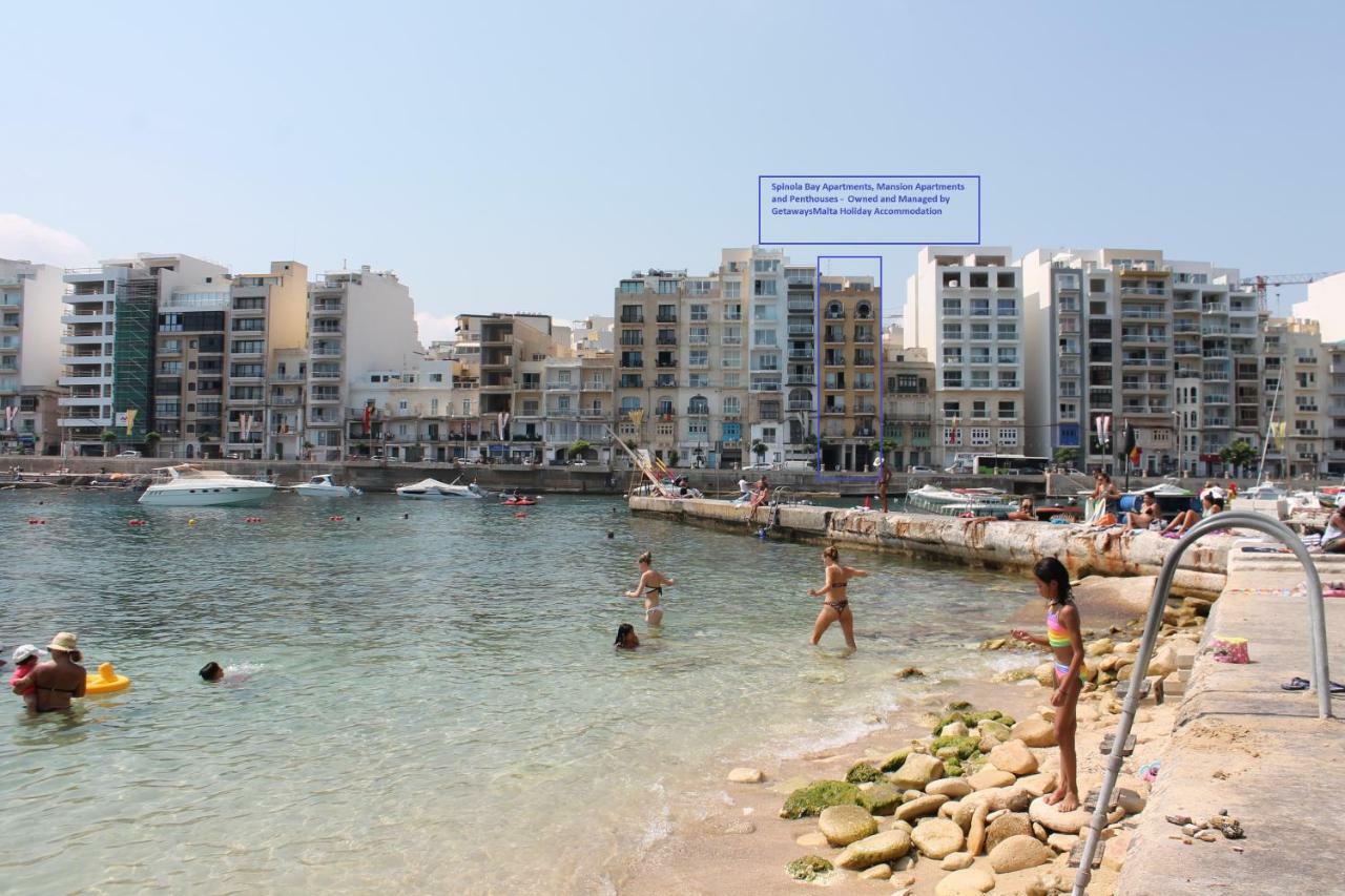 Spinola Bay Top Floor Seafront 3 Bedroom Apartment With Panoramic Sea Views - By Getawaysmalta St. Julian's Exterior foto